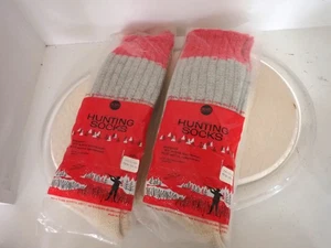 2 Pairs Of Vintage All Wool Thermal Hunting Socks Fits 10.5 - 11 New Old Stock - Picture 1 of 5