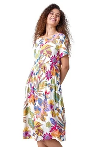 Roman Originals Floral Print Smock Dress For Women UK - Ladies Spring Summer - Picture 1 of 38