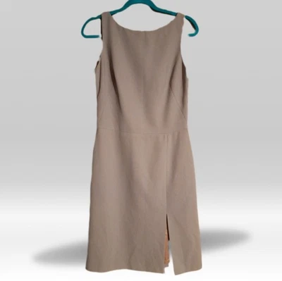 Vestido vintage BCBG Max Azria sin mangas para mujer 6 tostado forrado preppy clásico  Foto 1 de 4