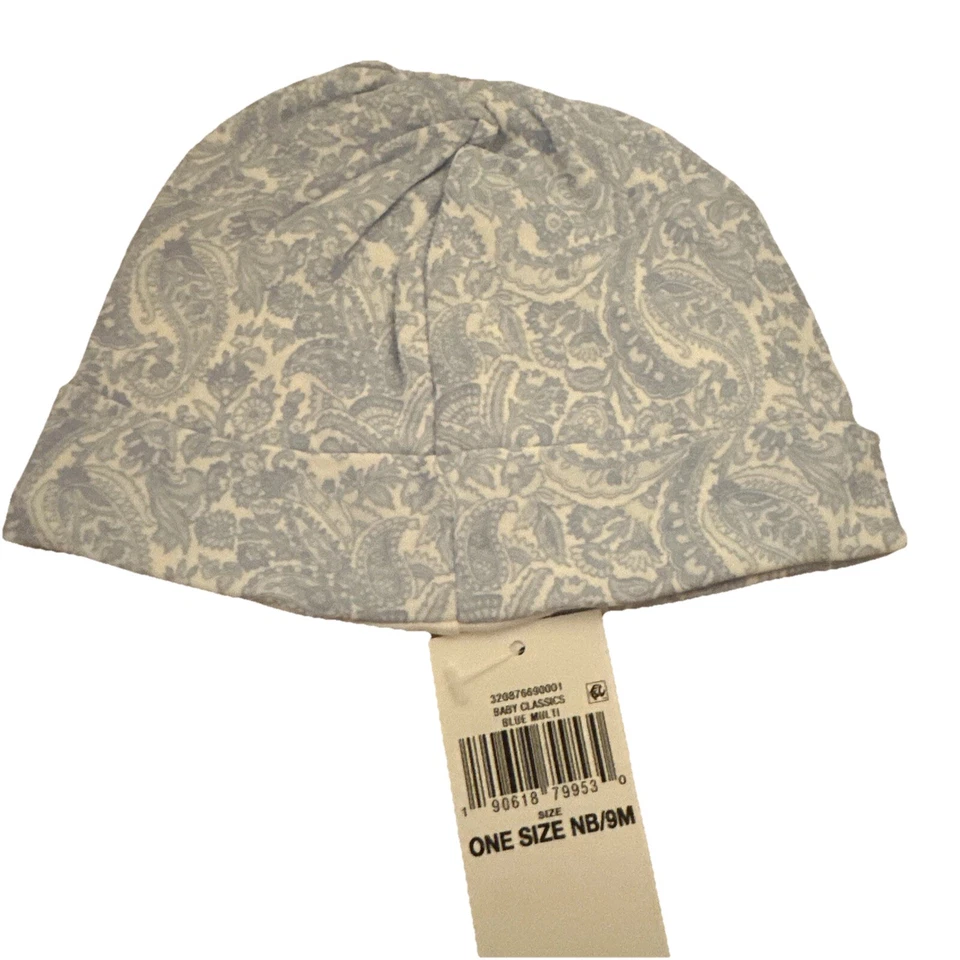 Sombrero de algodón Ralph Lauren bebé niño talla única 0-6 meses blanco azul Foto 1 de 1