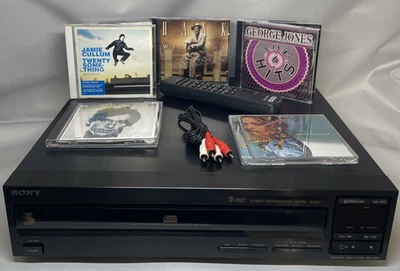 🔥TESTED Sony CDP-C201 5-Disc CD Changer  1990 Japan Dual D/A + Remote + EXTRAS - Image 1 of 4