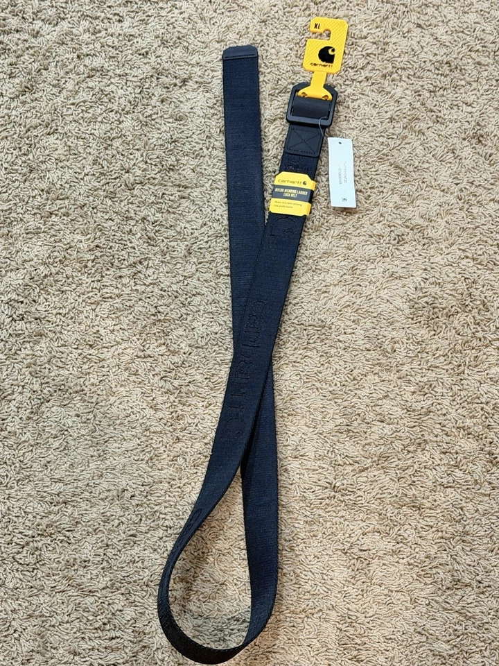 Carhartt Ladder Lock Belt Men’s XL Black Nylon Webbing Low Profile Buckle 40-42"