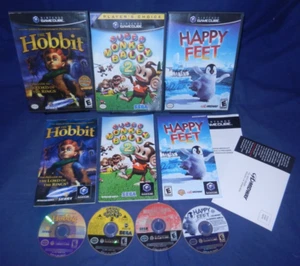 GameCube; The Hobbit, Super Monkey Ball Adventure,Super Monkey Ball 2,Happy Feet - Picture 1 of 11