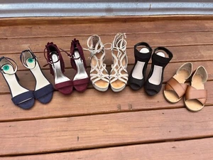 Lot of 5 Womens 7 Open & Closed Toe Stiletto 1” platform 5” Heel Shoe Sandle - Picture 1 of 16
