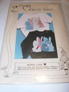 NO SEW FUSIBLE FABRIC & PAINT CRAFTS SEWING PATTERN PROJECT BUNNY RABBIT LOVE - Picture 1 of 3