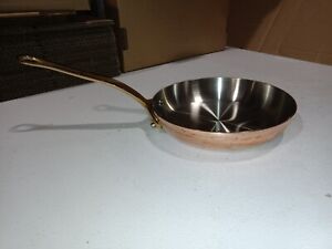 Mauviel M'200B 2mm Copper Round Frying Pan With Brass Handles, 7.9-in