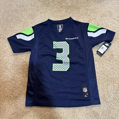 Camiseta NFL Seattle Seahawks Russell Wilson 3 Juveniles 10-12 L NFL Fútbol Nueva Foto 1 de 4