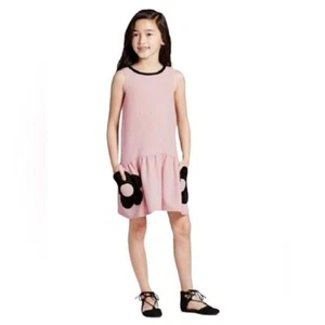 Victoria Beckham Girl Blush Flower Pocket Drop Waist Dress Size XS Pink Girlcore - Picture 1 of 10