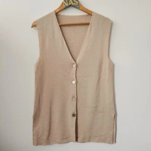beige wool waistcoat cardigan size 10 st Michael wool blend - Picture 1 of 5