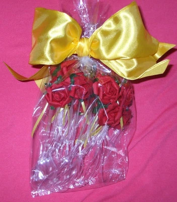 Party Bag set NEW Disney princess RED ROSE 6" spoons huge maze Ribbon 12 count  - Image 1 of 2