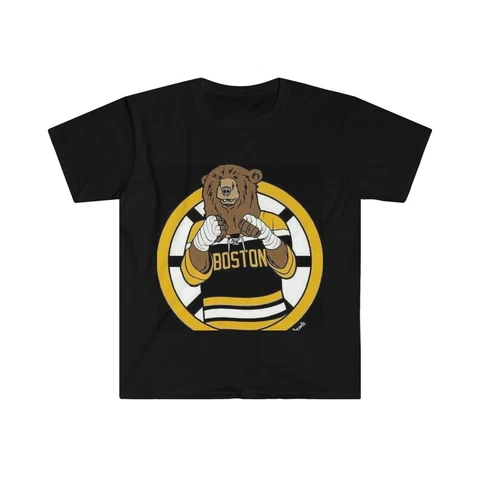 Boston Bruins Bear Boxing Hockey Gift Unisex T-Shirt S-3XL Cover