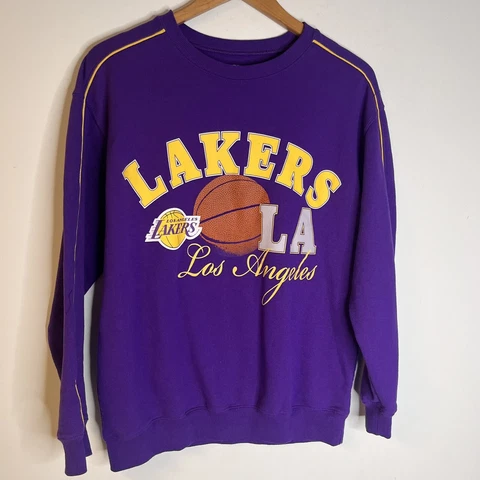 NBA Purple Los Angeles Lakers Pullover Crew Neck Sweater size medium Cover