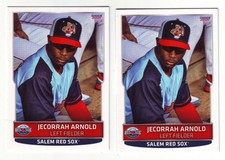 2021 Choice Jecorrah Arnold - 2 Card Lot - Salem Red Sox - Boston Red Sox Minors
