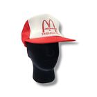 Vintage McDonalds Restaurant Crew Trucker Mesh Snapback Red Hat Chickasha, OK
