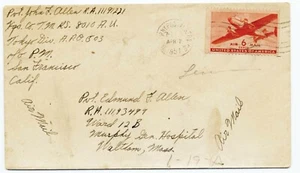 Cubierta de correo aéreo soldado de EE. UU. 1951 #C23a folleto APO 503 Australia Tokio Div a MA Q2 - Imagen 1 de 2