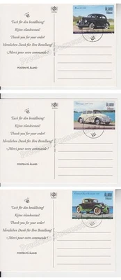 ALAND FDC FIRST DAY POSTCARD STAMP SET 2007 OLD VINTAGE MOTOR CARS - Image 1 of 2