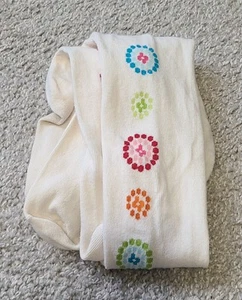 Girls Gymboree Cotton Stockings Size 10-12 White With Colorful Flowers - Picture 1 of 11
