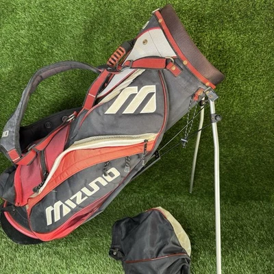 Bolsa de golfe Mizuno suporte vermelho preto branco 6 vias superior alça dupla bolsa de transporte - Imagem 1 de 4