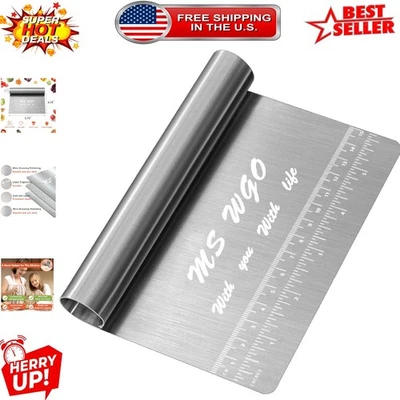 Raspador de masa y cortador de pizza de acero inoxidable con báscula Foto 1 de 4