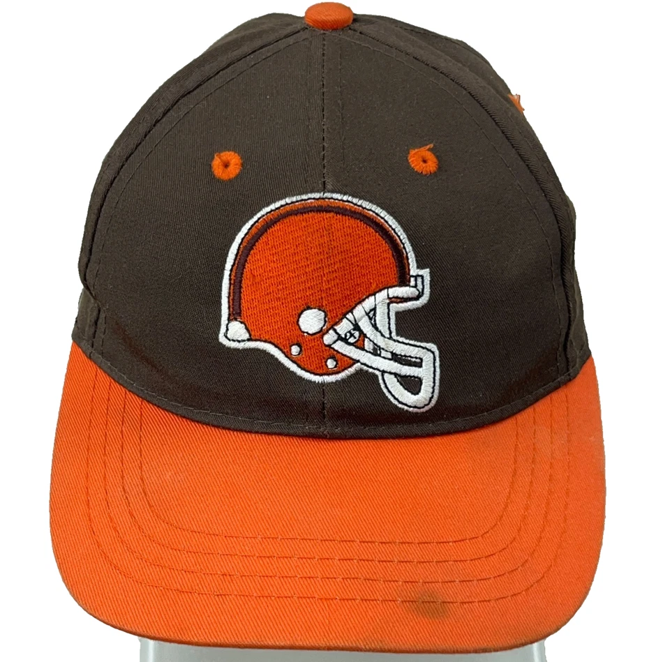 Vintage Cleveland Browns Hat Cap Snap Back Blockhead 90s NFL FootballYouth Kids - Image 1 of 4