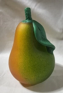 HEAVY GLASS PEAR PAPERWEIGHT - Picture 1 of 6