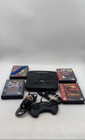 Sega Genesis MK-1631 Video Game Console w/ Controller Cables & 4 Game Cartridges