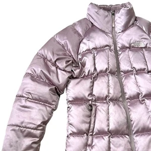 North Face 550 Down Puffer Gotham Metallic Light Purple Mauve Jacket, XL/18 - Picture 1 of 15