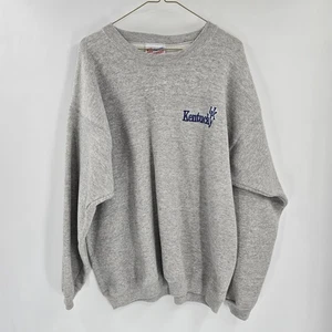 Vintage UK Kentucky Wildcats Hanes Heavyweight Sweatshirt Large Gray USA 90s - Picture 1 of 5