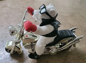 Polar Bear Christmas Motorcycle Animated Born To Be Wild Biker Singing Plush - Picture 1 of 14