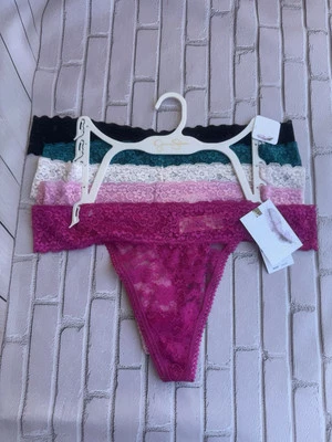 Jessica Simpson Tanga Bragas Ultra Coquetas Encaje 5 Pk Mujeres Talla XL Rosa Teal Negro Foto 1 de 4