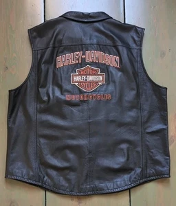 Harley Davidson 3XL Men's DRIVING FORCE Bar & Shield Leather Motorcycle Vest - Picture 1 of 21
