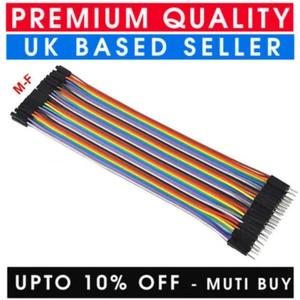 40PCS DUPONT CABLES MALE TO FEMALE BREADBOARD DUPONT JUMPER WIRES RIBBON CABLES - Picture 1 of 8