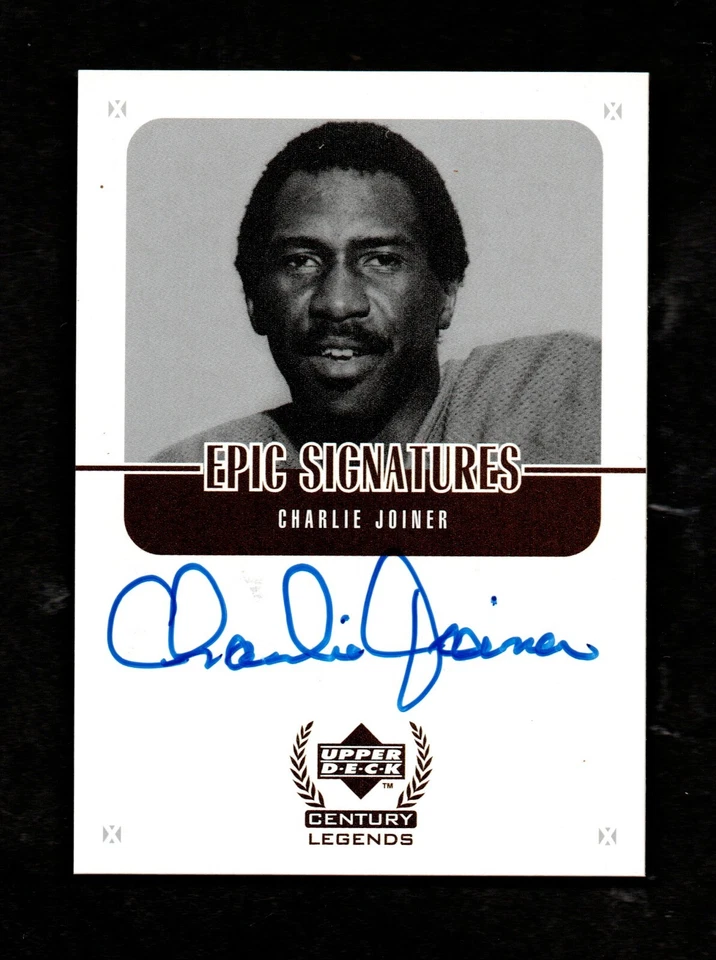 1999 Upper Deck Century Legends Epic Signatures CHARLIE JOINER Chargers NFL HOF - Image 1 of 2