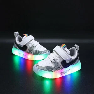 Girls Kids Baby Boys Shoes Flash Sneakers Toddler Light Up Luminous Trainers LED - Picture 1 of 12