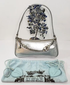 Vintage Y2K Juicy Couture Purse Bag, Baguette, Silver Leather *VERY RARE!* - Picture 1 of 14