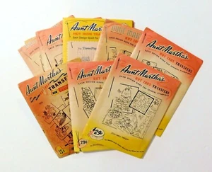 Vintage Tante Martha’s Hot Iron Transfers Handarbeit Malerei SCHNITT komplett auswählen - Bild 1 von 21