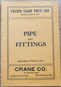 1930s Crane Co. Pipe and Fittings catalog - mining ephemera San Francisco - Picture 1 of 5