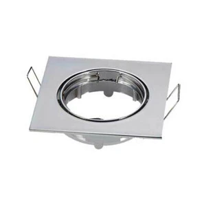 Supporto Orientabile da Incasso Quadrato in Zinco 82x82mm Cromato + portalampada - Foto 1 di 1