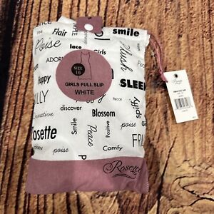 Rossette Sleeveless Full Slip for Girls - Cling Free - Cotton Nylon Size 16 NEW