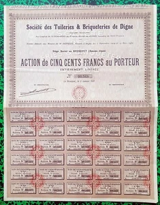 Dépt 04 - Le Brusquet - Peu Courant Déco d'une Tuilerie & Briqueterie de 1931 - Picture 1 of 1