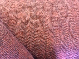 MAYWOOD STUDIO #F1841-R2-WOOLIES FLANNEL-BURGUNDY HERRINGBONE-BY THE YARD - Picture 1 of 1
