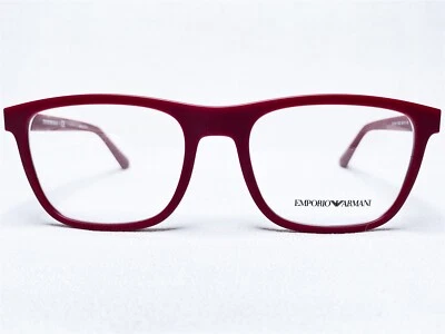 NUEVO Emporio Armani EA3140 5720 Hombres Rojo Mate Cuadrado Anteojos Marcos 55/19~145 Foto 1 de 4