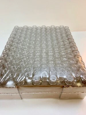 144 botellas vacías de vidrio transparente liso de 1/3 oz 10 ml SIN TAPAS NI RODILLO Foto 1 de 2