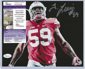Foto de fútbol americano firmada por los Colts Tyquan Lewis Buckeyes 8x10 (certificado de autenticidad de debut de la firma JSA) - Imagen 1 de 4