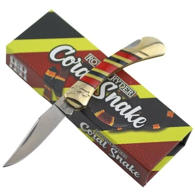 Rough Ryder 珊瑚蛇锁口袋刀 RR2278 红色黑色黄色 — 第 1/2 张图片