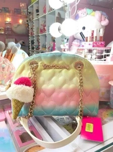 Betsey Johnson  Split Decision Dome Rainbow Satchel Purse Ice Cream Cherries NWT - Picture 1 of 9
