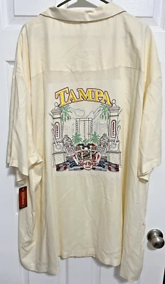 HARD ROCK CAFE Tampa Florida Casino Men Button Stitched Rayon Shirt 3XL NEW TAG - Image 1 of 4
