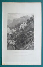 ITALY La Cava Convent of Santa Trinita - 1833 Antique Print Engraving