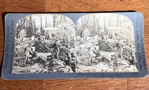 Keystone WW1 Stereoview Card Forniture Lasciate dai Tedeschi in Ritiro Soupier Francia - Foto 1 di 6