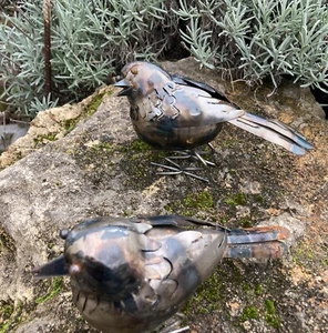 Set,2 Vögel,Metall Amsel Bunt 19x7cm Kunst Garten Balkon - Bild 1 von 8